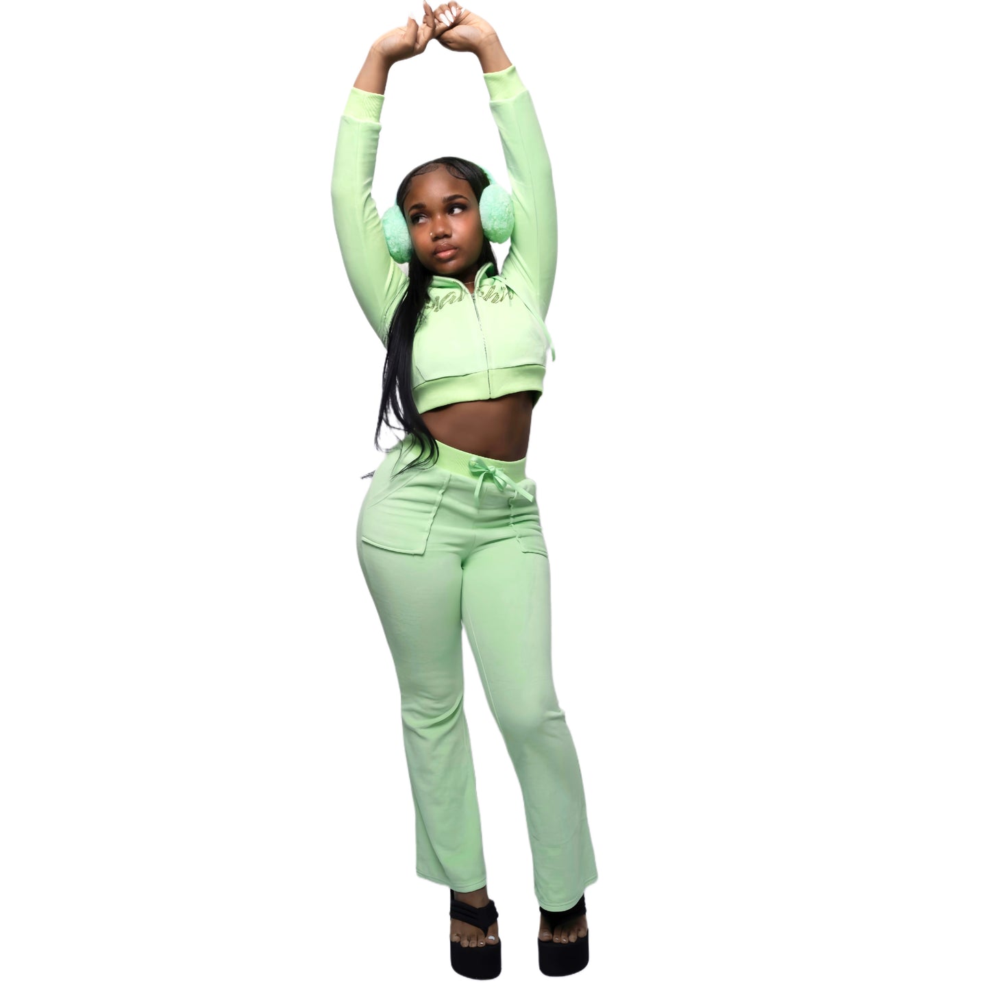SOUR APPLE VELOUR HOODIE
