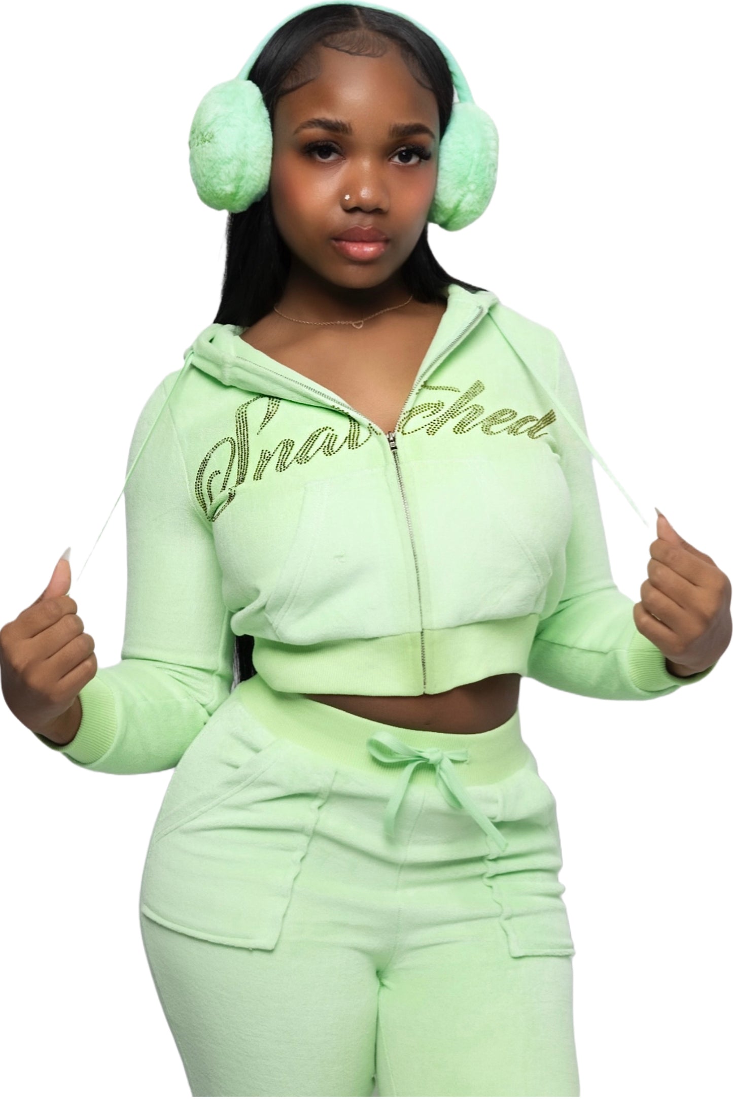 SOUR APPLE VELOUR HOODIE