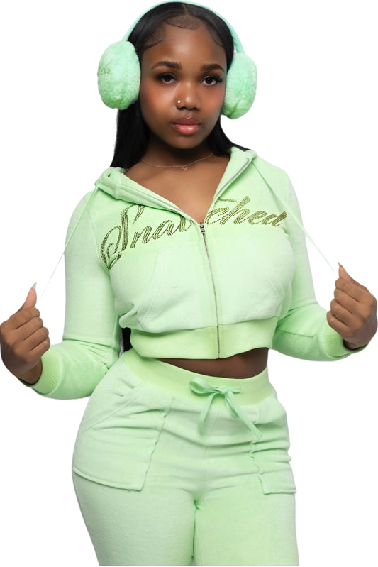 SOUR APPLE VELOUR HOODIE